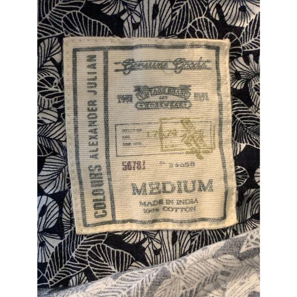 Colors Alexander Julian men short sleeves black palms print casual shirt size M - Picture 3 of 5